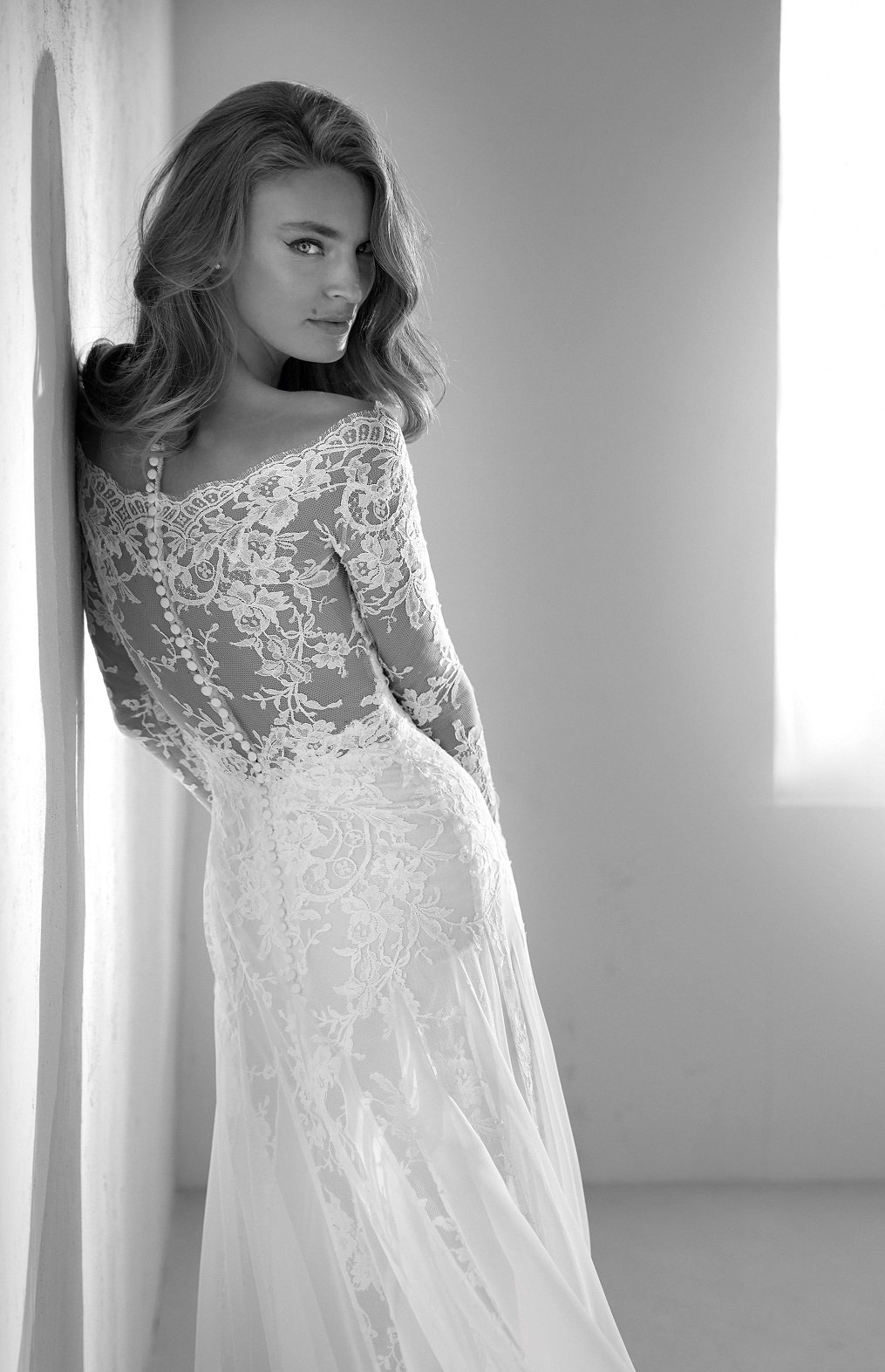 Dreamy Wedding Gown With An Off The Shoulder Neckline Modes Bridal Nz