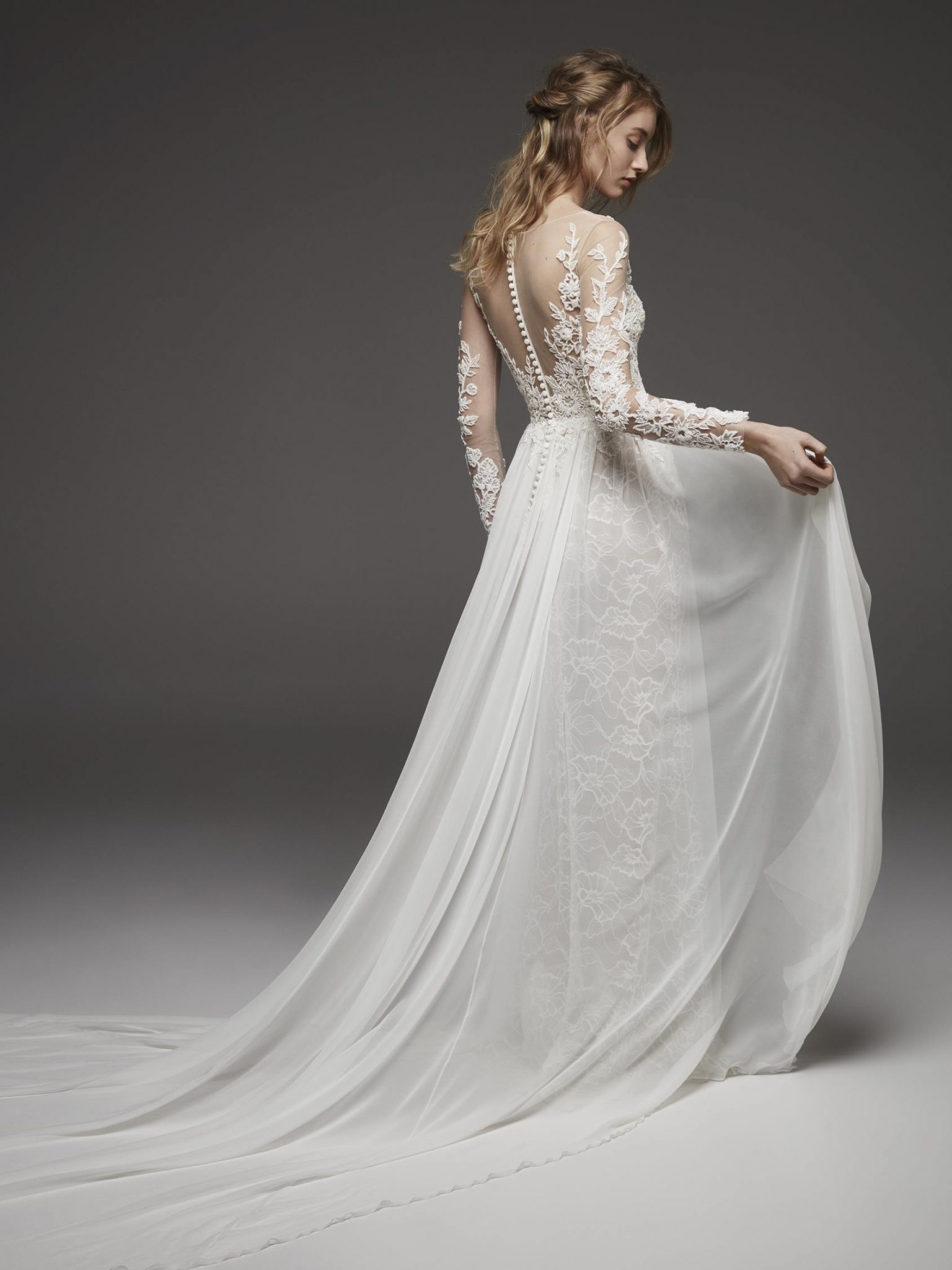 Romantic long sleeve wedding gown Modes Bridal NZ