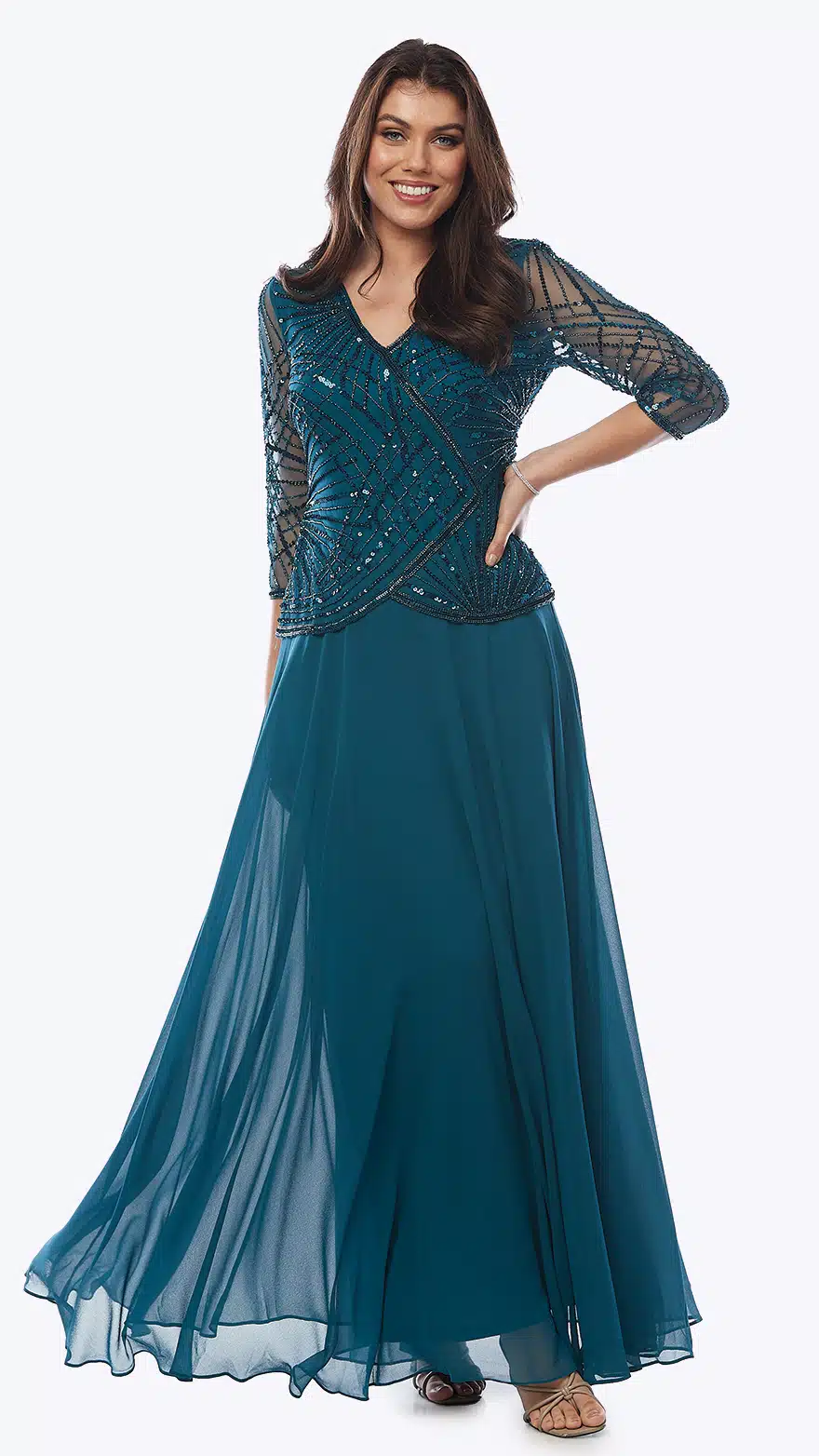 Elegant outlets Lace/Beaded Formal Gown